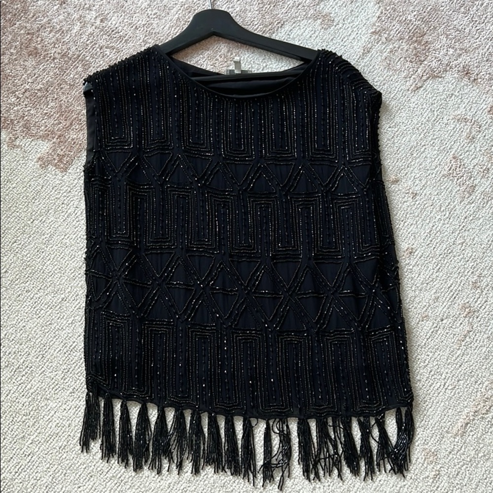 Joie Black detailed Beaded Top XXS | Elegant Evening Statement top, luxury